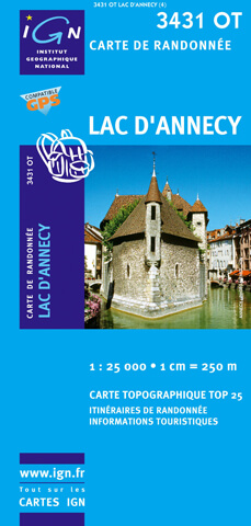 Cartes IGN de randonnée pour Annecy 3431OT carte ign annecy carte ign lac annecy